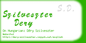 szilveszter dery business card